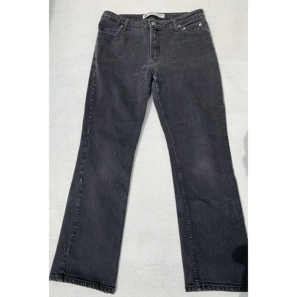 Harley Davidson Men's Black Bootcut Jeans 32x29 Motorcycle Biker Denim Logo